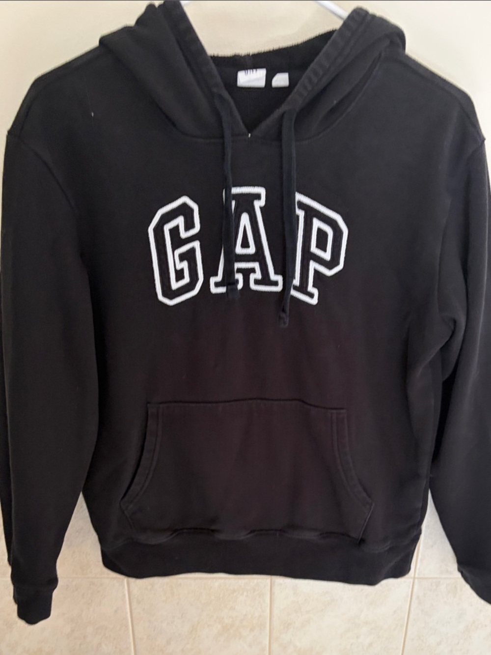 GAP Black Hoodie with White Logo